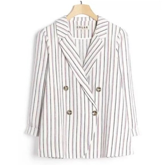 Anthropologie Dolan Left Coast Women's NWT Cream Anna Striped Linen Blazer Small - Picture 1 of 8